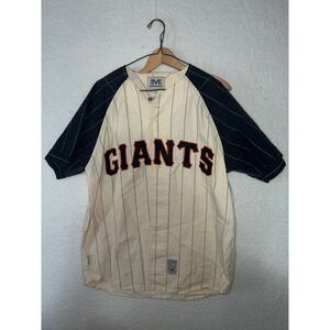 Vintage Mirage SF Giants Willie Mays 24 Cooperstown Jersey Mens L Ramie Cotton